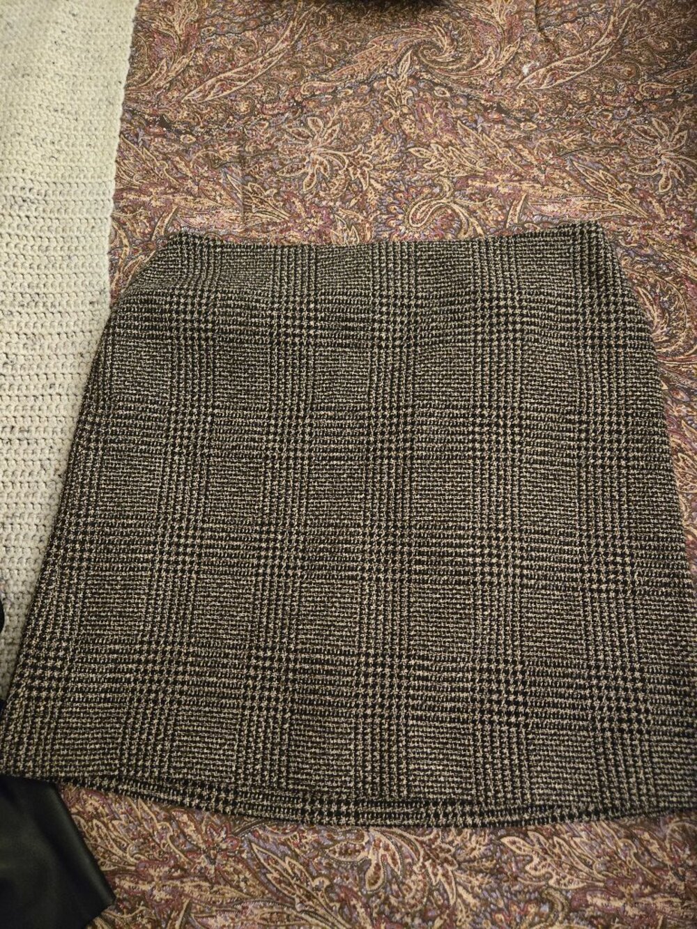 Brown and black tweed skirt